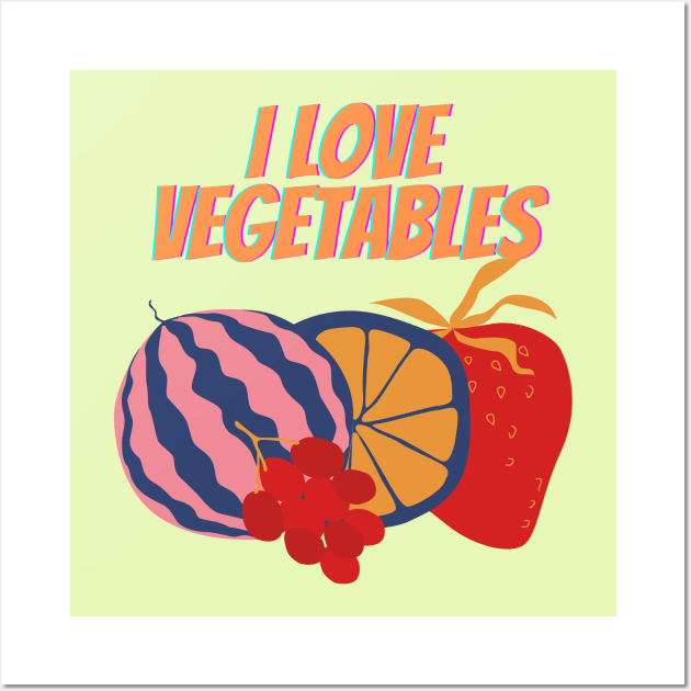 Slightly Wrong I Love Vegetables Wall Art by waltzart